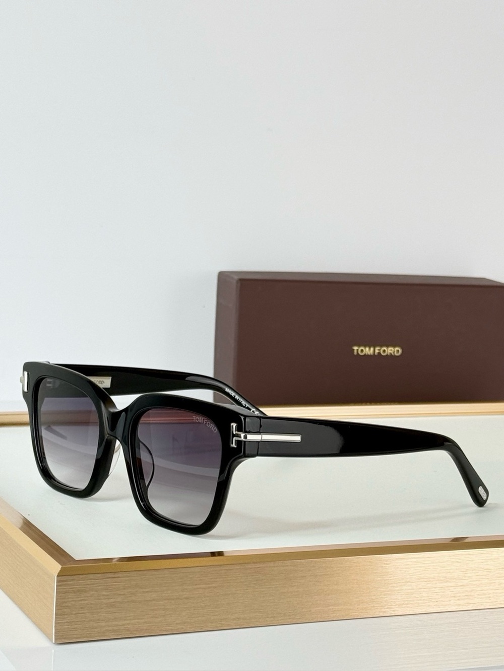 Tom Ford Black Sunglasses with Gradient Smoke Lenses